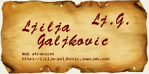 Ljilja Galjković vizit kartica